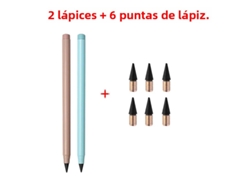 Juego de lápices de escritura infinita, incluye 2 lápices y 6 minas borrables de repuesto. MDUG (modelo G)