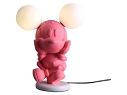 Lámpara De Mesa Con Póster De Rosas Y Mickey Mouse, Luz Nocturna Creativa Con 2 Luces, Cuerpo De Resina Bonito Y Divertido