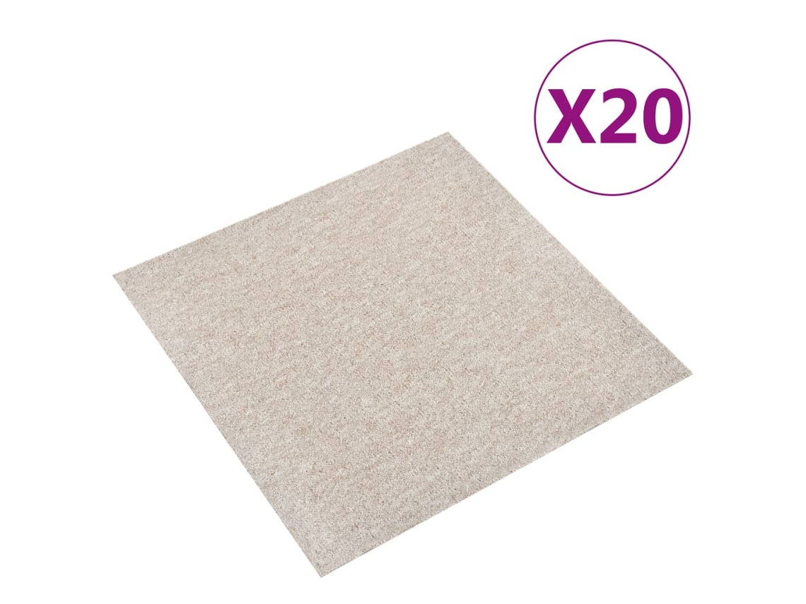 Baldosas De Suelo De Moqueta 20 Uds 5 M² 50x50 Cm Beige Claro