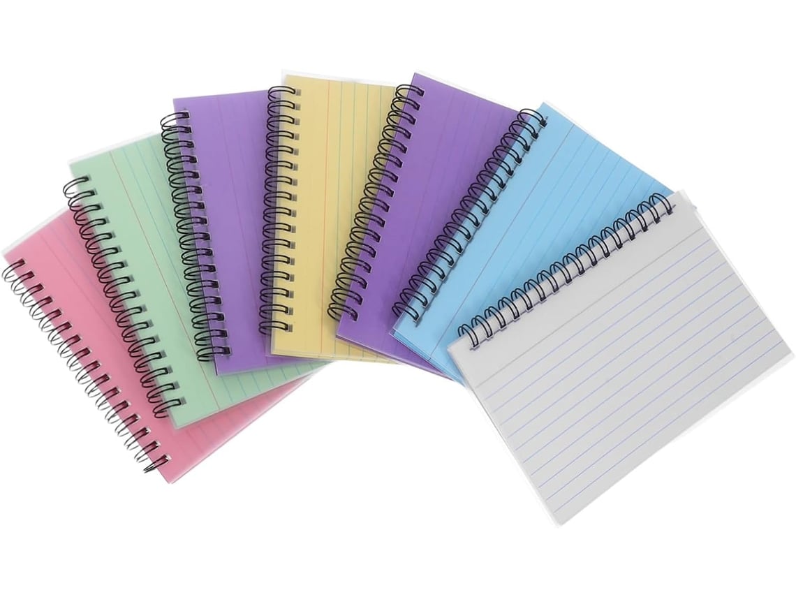 Conjunto De 7 Cadernos Espiral, Bloco De Notas Pequeno Com Linhas, À Prova De Manchas, Multifuncional Para