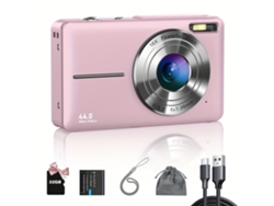 Cámara digital Gertiz HD 1080p Foto y video Zoom 16x Tarjeta de memoria de 32 GB Rosa