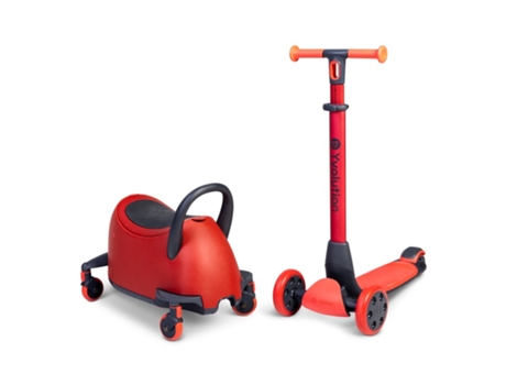 Patinete YVOLUTION Yglider Luna Ride-on 4 en 1 Rojo (Edad Mínima: 10 Meses - 58.5 x 30.5 x 30.5 cm)