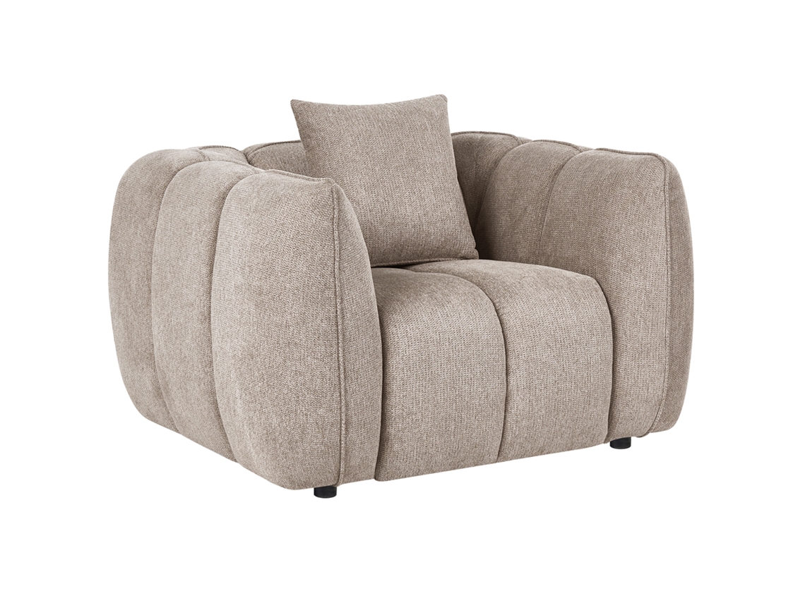 Poltrona Beliani Ness De Tecido Creme 114x89x69