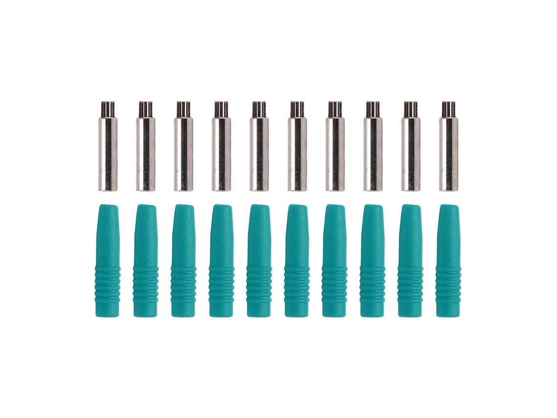 10 conectores banana aislados de 2 mm con protección para equipos de prueba ecológicos.