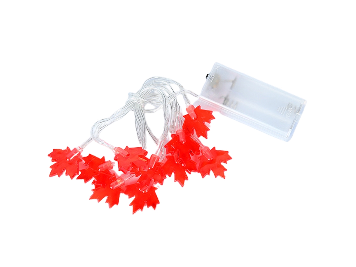 2026-decoraciones De Acción De Gracias 3d Luces De Arce 3m 30 Led Batería Guirnalda Otoño Hogar