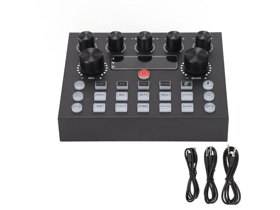 Mixer De Som Dual Channel Plug And Play Cartão De Som Usb Para Gravação Pc Gaming Transmissão Ao Vivo