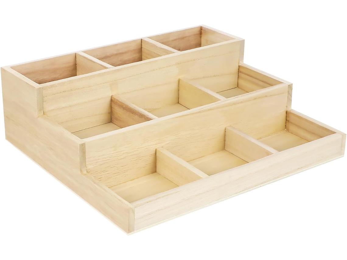 Organizador Joyas Madera Multinivel Almacenamiento Seguro Resistente Desgaste Dormitorio Estar Al Sala