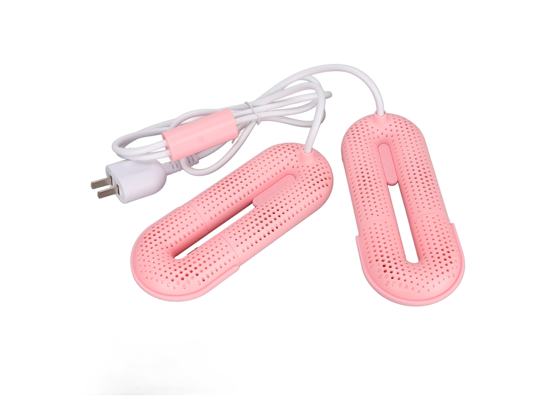 Secador de zapatos eléctrico con tres niveles de tiempo, secado rápido, retráctil, portátil, rosa, para botas secas