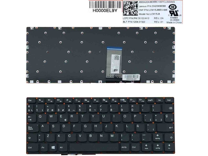 Teclado para Portátil Lenovo Yoga 310-11 310-11Iap 710-11 710-11Ikb 710-11Isk Negro Win8 Sin Marco