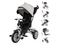 Triciclo Evolutivo Speedy Air Con Ruedas De Goma, Asiento Giratorio 360º Y Capota De Lorelli - Grey/black