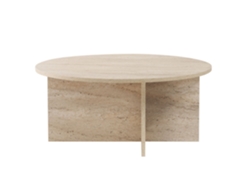 Mesa de centro Soleil Wood 90 x 90 x 40 cm Travertino Hanah Home