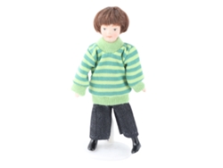 Figura De Niño En Miniatura A Escala 1:12, De Cerámica Con Extremidades Articuladas, Ideal Para La Decoración De Casas De Muñecas.