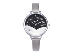 Reloj De Pulsera De Cuarzo De Aleación De Malla Delgada Para Mujer, Estilo Casual Y Elegante, Color Plata.