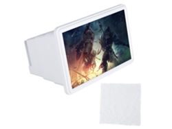 Lupa De Pantalla Para Teléfono Con 3x Zoom, 12 Pulgadas Hd, Soporte Retráctil Lazy, Blanco