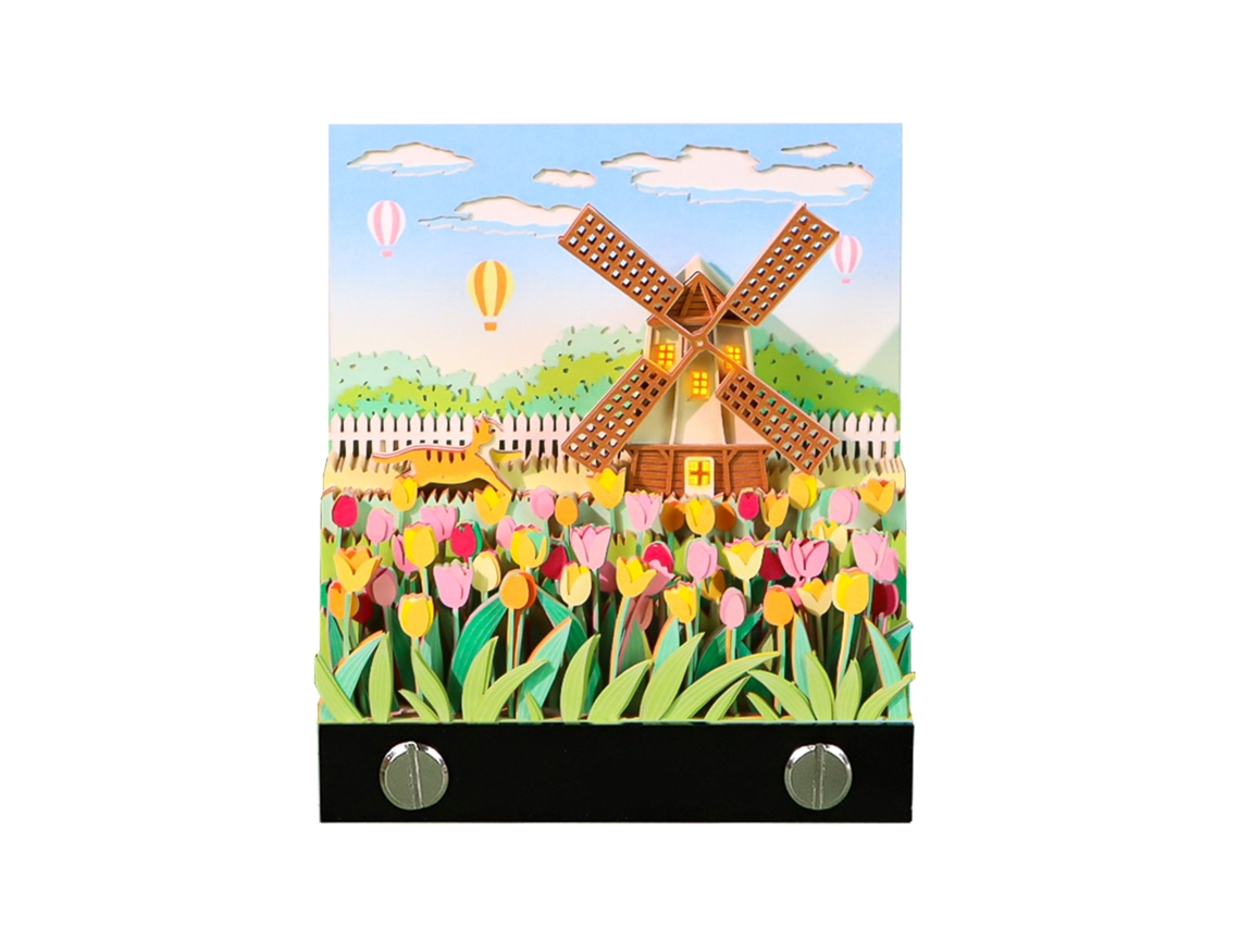 Bloc de notas con pegatinas luminosas 3D de molino de viento Tulipán de Eifson