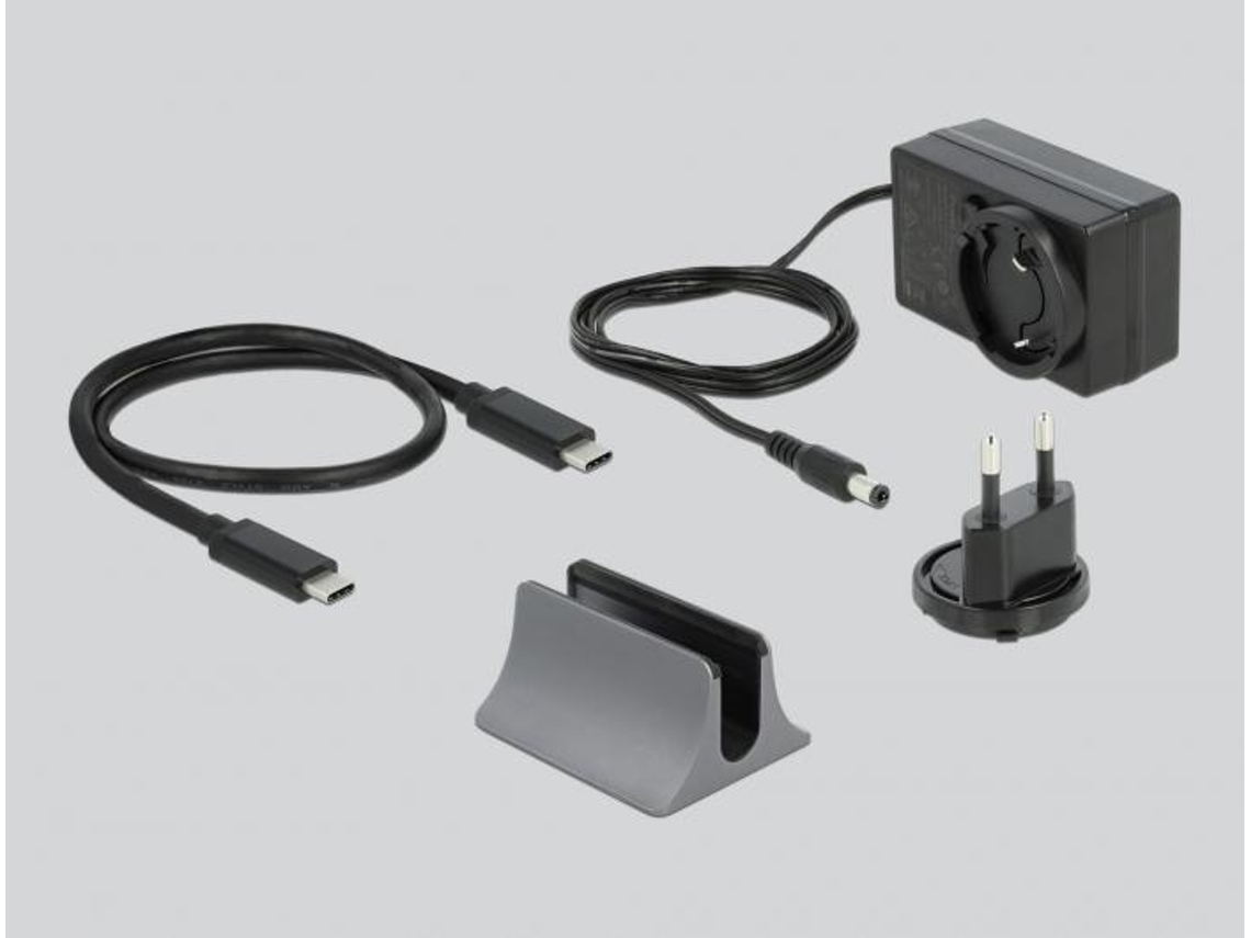 Delock 87772 Thunderbolt 3 base con cable y duplicador de puerto gris
