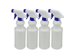 Botellas de plástico de 17 oz con tecnología antifugas, 4 unidades, boquilla ajustable, modos de niebla y chorro