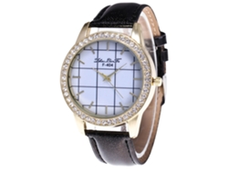 Reloj De Pulsera Analógico Para Pareja Con Correa De Pu, Estilo Moderno, Movimiento De Cuarzo, Negro.