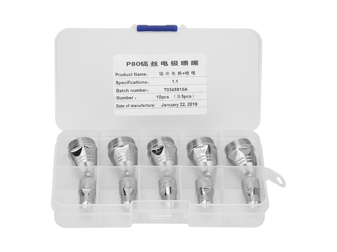 10 Puntas De Electrodo Y Boquilla De Soplete Consumibles P80 Para Corte Por Plasma (1,1 Mm)