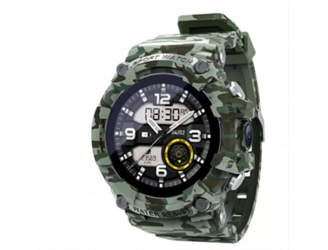 Reloj inteligente LOKMAT con esfera verde cielo y correa de caucho de 33 mm