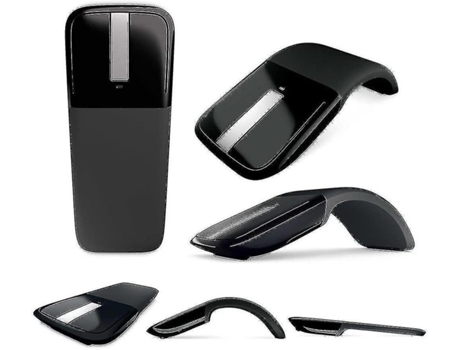 Nuevo ratón plegable 2,4 ghz Arc Touch ratón óptico inalámbrico táctil con receptor USB para ordenador portátil/ordenador (negro)