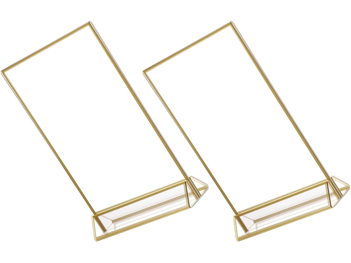 Juego De 2 Soportes De Mesa De Acrílico Transparente De 216 X 279 Cm Con Soporte Triangular Doble.
