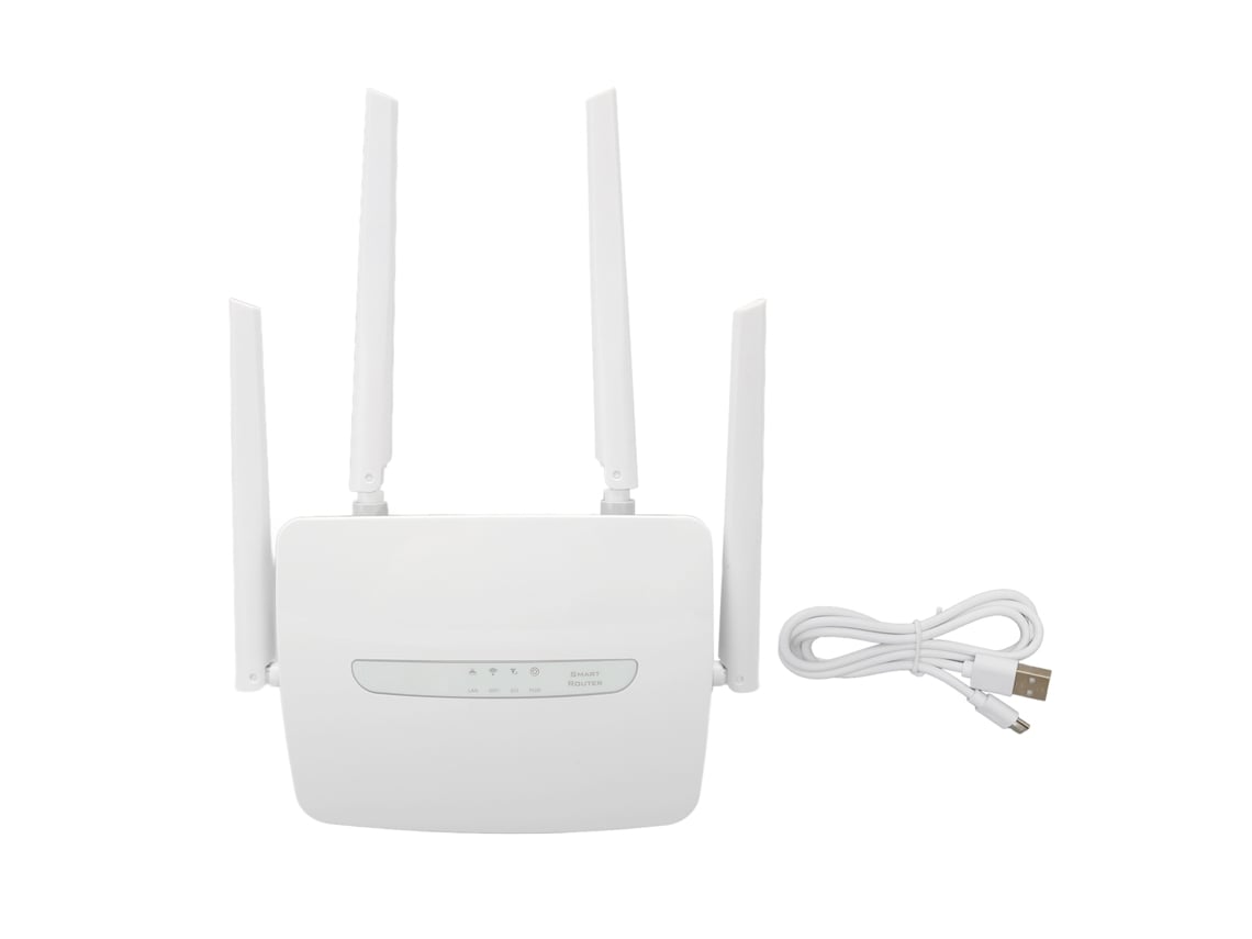 Router wifi Baoj-2026 4G LTE CPE con ranura para tarjeta SIM, antena externa, 150 Mbps, 32 usuarios, puerto WAN/LAN, punto de acceso wifi, enchufe británico 100-240 V.