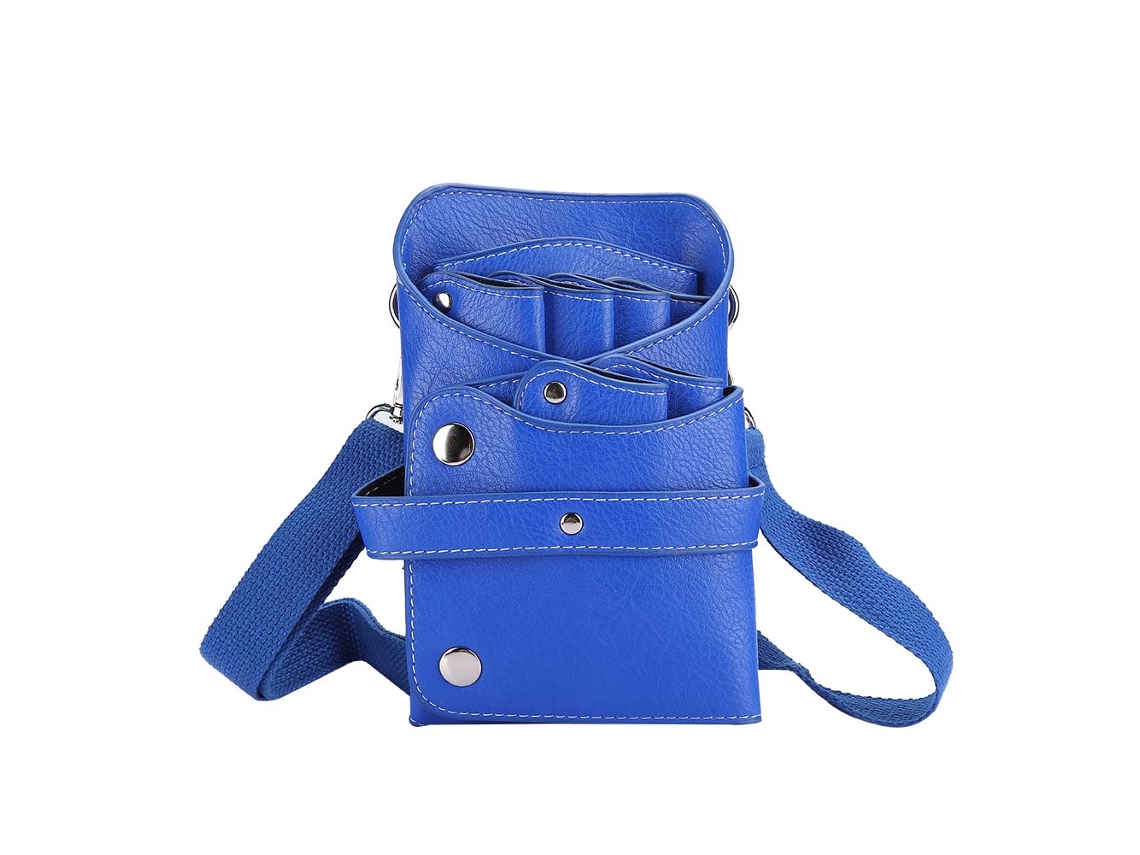 Bolsa De Cintura Portátil Para Almacenamiento De Herramientas De Peluquería Tijeras Cortapelos Peine Azul