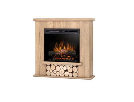 Chimenea LED eléctrica de pie TULA 23' Roble claro 95 x 92 x 28 OUTINFIRE
