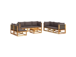 Conjunto 9 de sofás de jardín con cojines VIDAXL madera maciza acacia