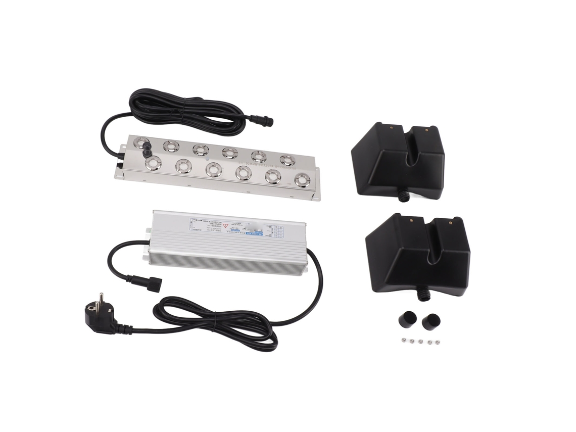 Nebulizador ultrasónico de 400 W, 12 cabezales, IP67, resistente al agua, para decoración de jardines, rocas, peceras, paisajismo, enchufe UE 220 V
