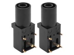 2 conectores banana PCB de 4 mm, seguros y de buena conductividad para multímetros de prueba de voltaje, color negro.