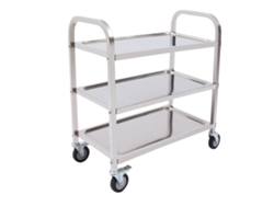 Carrito de servicio, acero inoxidable, 3 niveles, 85 cm OEM
