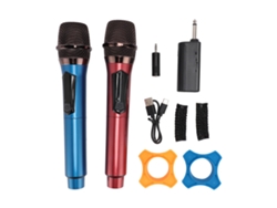 Micrófono Inalámbrico De Mano Uhf Dual Recargable Con Pantalla Led Para Karaoke Y Discursos.
