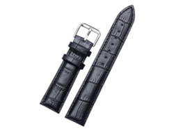 Cinturón De Reloj De Cuero Com Fivela De Aço Inoxidável Para Homem E Mulher (preto-14mm)