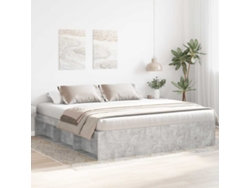 Estructura De Cama Gris Hormigón 200x200 Cm