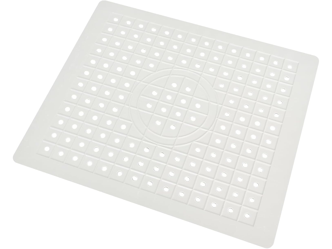 Alfombrilla De Goma Para Fregadero Con Orificios De Drenaje (blanco)