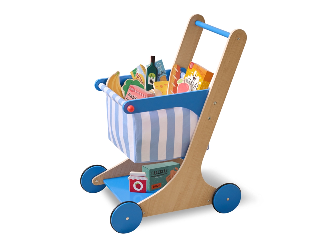 Carrito de compras Mr. Fresh de Teamson Kids (azul / 13 alimentos)