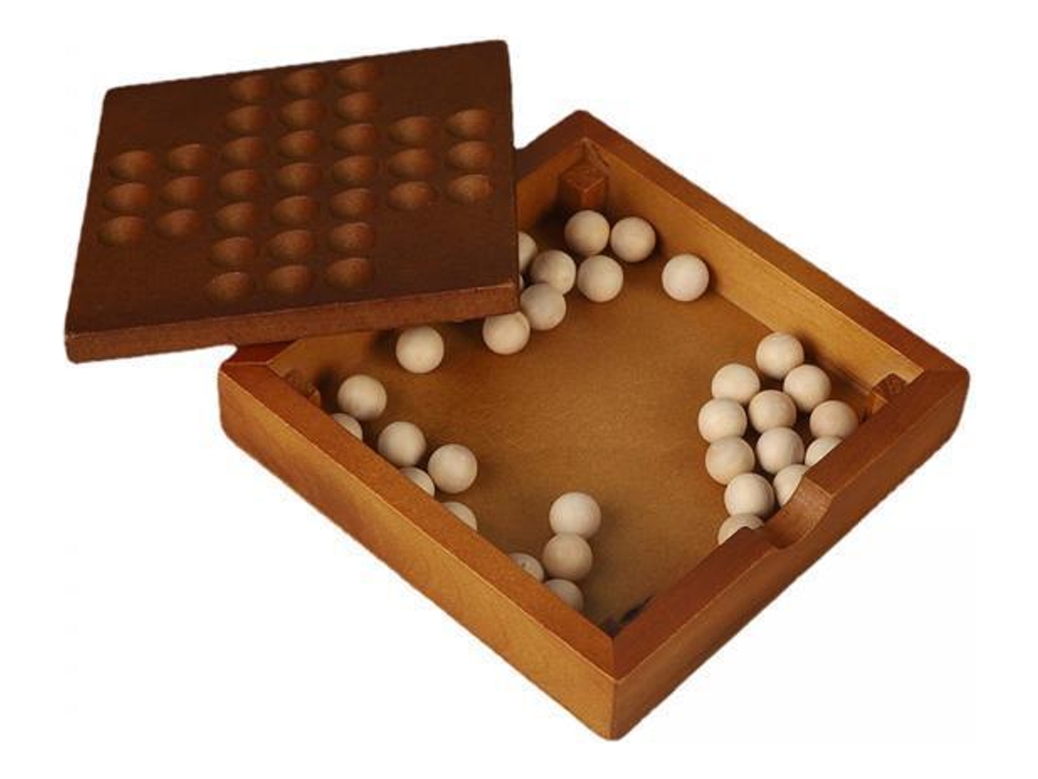 Juego de mesa de solitario de madera de 5 piezas, juego familiar Slowmoose