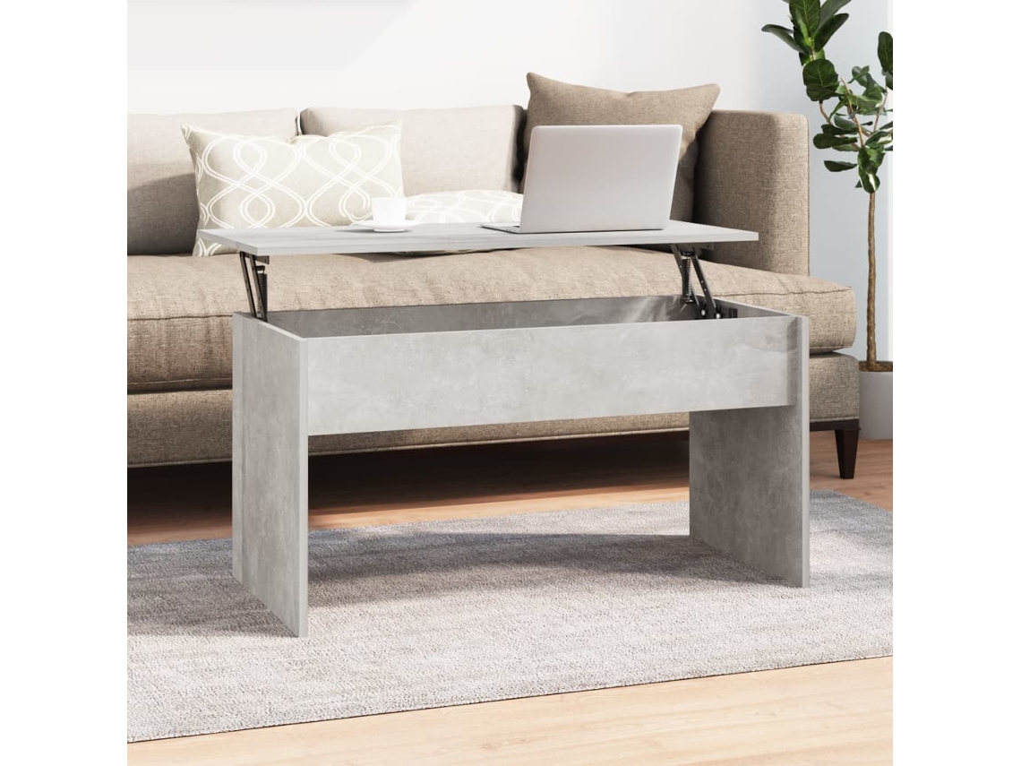 Mesa de Centro Apoyo 102X50,5X52,5 cm Madera Procesada Gris Cemento