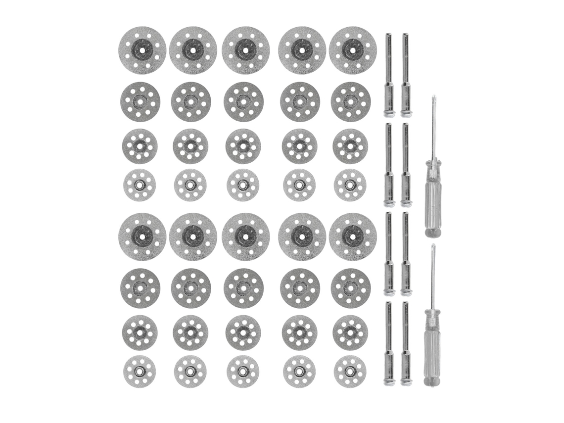Kit de 50 discos de corte para vidrio y cerámica, con destornillador.