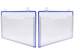 Juego De 2 Fundas Colgantes Horizontales Transparentes Tamaño A4 Para Pared, Fabricadas En Plástico Resistente.