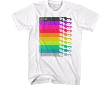 Camiseta Unisexo DEEPSTONE Retro DeLorean Colors Back To The Future Blanco (XXL)