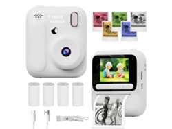 Cámara instantánea Chrui con pantalla IPS de 2,4 pulgadas, compatible con impresión monocromática (blanca)