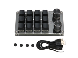 Mini Teclado Mecánico Programable Con 12 Teclas, 2 Botones Giratorios, Usb/bt, Interruptores Azules Para Juegos Y Uso De Oficina.