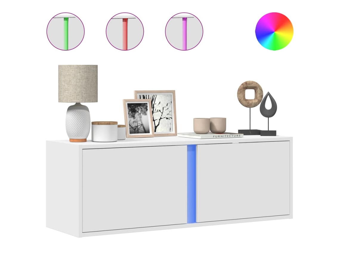 Mueble De Pared Para Tv VIDAXL Blanco Madera contrachapada (100x31x35cm)