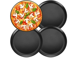 Bandeja Para Pizza De 25 Cm Con Núcleo De Acero Inoxidable Y Revestimiento Antiadherente, 4 Piezas