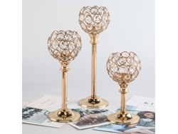 Porta Velas Europeo Mini Cristal Metal Adorno Creativo Decoración De Boda Y Hogar