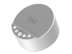 Altavoz Bluetooth rítmico RGB con ruido blanco, carga rápida inalámbrica de 15 W y luz ambiental.