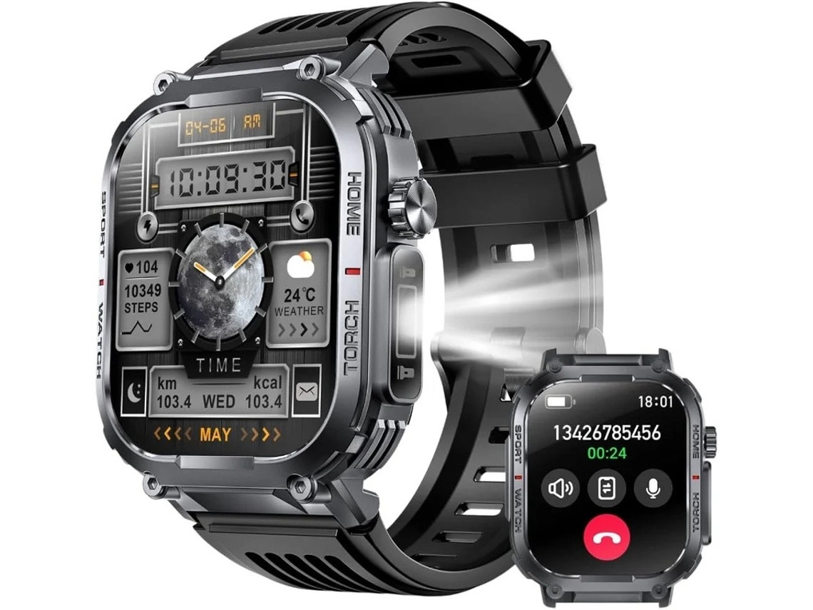 Reloj inteligente para hombre, resistente al agua, con iluminación destacada, profundidad de 3 atm, brújula inteligente Bestvite